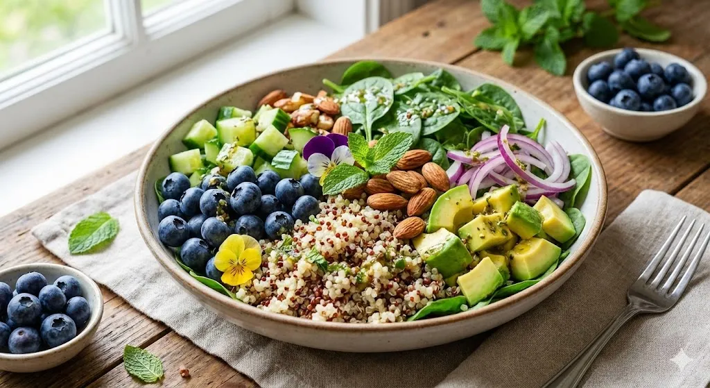 Quinoa-Salat mit Blaubeeren