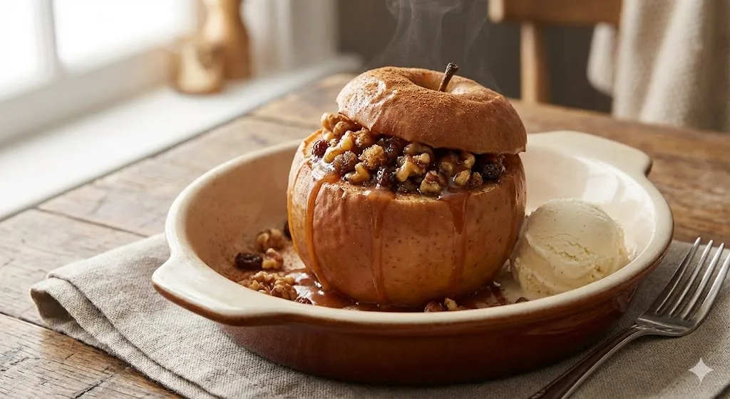 Gebackener Apfel mit Walnüssen